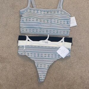 Tranquil & True Fair Isle Bra And Thong Set